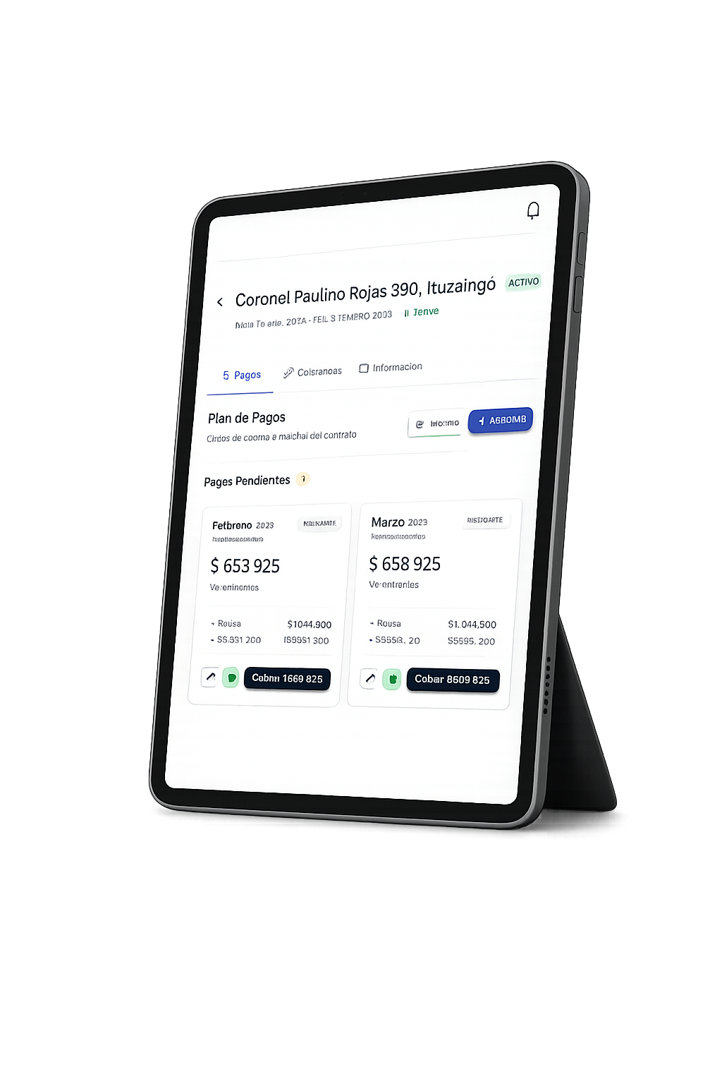 ZetaProp Dashboard en Tablet